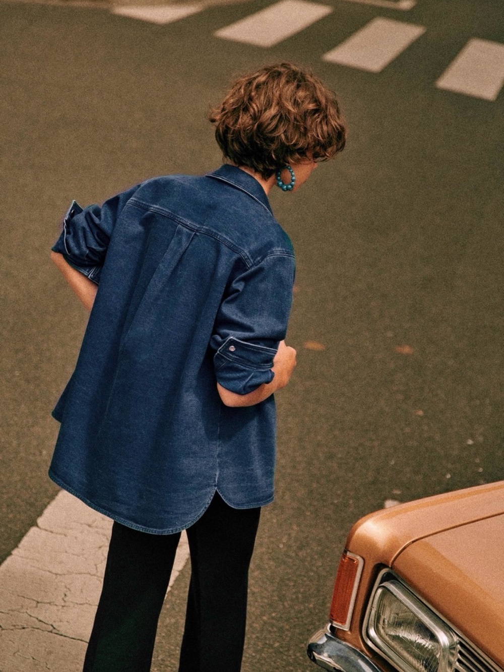 Sezane Denis Jacket Denim - Size 4 - Picture 2 of 3
